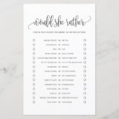 黒いスクリプトは彼女はむしろブライダルシャワーゲーム (正面)