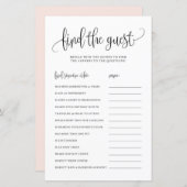 黒いスクリプトゲストを検索ブライダルシャワーゲーム (正面/裏面)