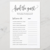 黒いスクリプトゲストを検索ブライダルシャワーゲーム (正面)