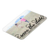 黒いスクリプトフォトセーブザデートマグネット マグネット (左側)