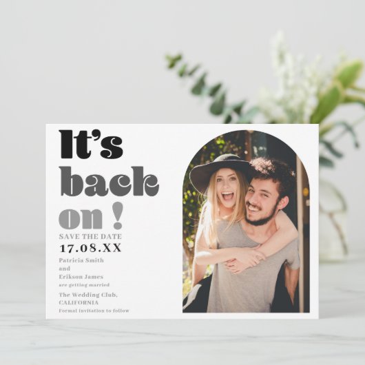 黒いスクリプト写真に戻って日付を保存 セーブザデート (スタンド正面)