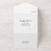 黒いスクリプト招待されました結婚写真 オールインワン招待状 (外側)