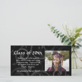 黒いスクロール卒業の発表はまたは感謝していしています サンキューカード (スタンド正面)