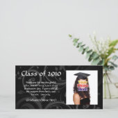 黒いスクロール卒業の発表はまたは感謝していしています サンキューカード (スタンド正面)