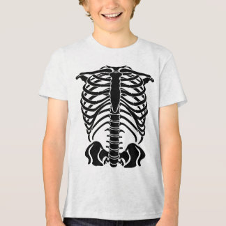 黒いスケルトンの肋骨 トライブレンドTシャツ