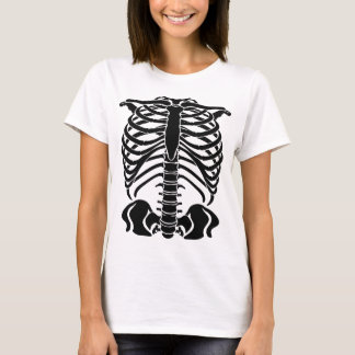 黒いスケルトンの肋骨 Tシャツ
