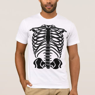 黒いスケルトンの肋骨 Tシャツ