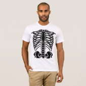 黒いスケルトンの肋骨 Tシャツ (正面フル)