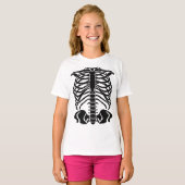 黒いスケルトンの肋骨 Tシャツ (正面フル)