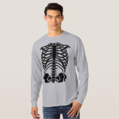 黒いスケルトンの肋骨 Tシャツ (正面フル)