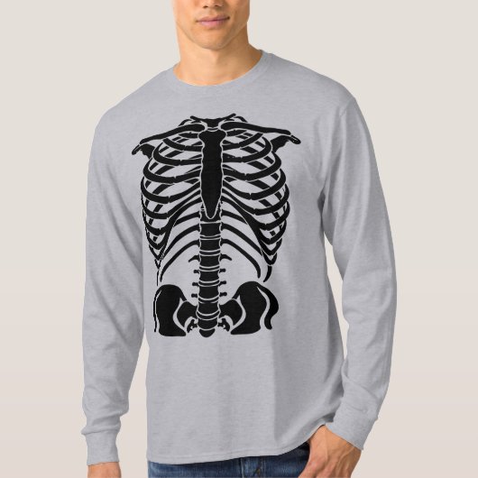 黒いスケルトンの肋骨 Tシャツ (正面)