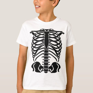 黒いスケルトンの肋骨 Tシャツ