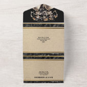 黒いスケルトン新郎新婦ゴシッ結婚クの オールインワン招待状 (外側)