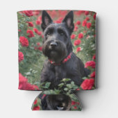 「黒いスコティッシュ・テリアの赤いバラ」 缶クーラー (裏面)