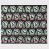 黒いスコティドッグ醜いクリスマスセーター ラッピングペーパー (フラット)