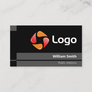 黒いスタイリッシュハイモダンライトのストライプ 名刺