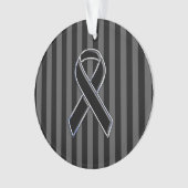 黒いスタイリッシュリボン認識度の垂直ストライプ オーナメント (正面)