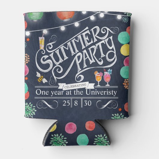 黒いスタイリッシュ夏のパーティー 缶クーラー (正面)