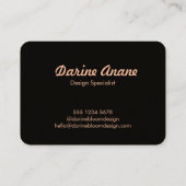 黒いスタイリッシュHello Script Clean 素朴 Craft 名刺 (裏面)