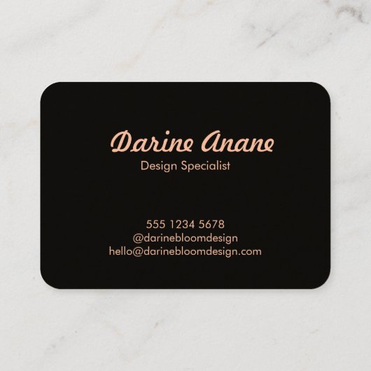 黒いスタイリッシュHello Script Clean 素朴 Craft 名刺 (裏面)