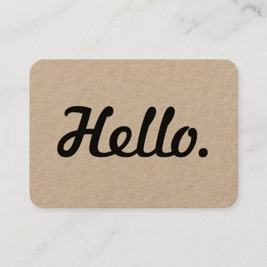 黒いスタイリッシュHello Script Clean 素朴 Craft 名刺 (正面)