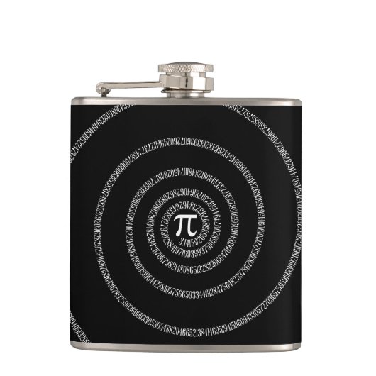 黒いスタイルのPiのための螺線形 フラスク (正面)