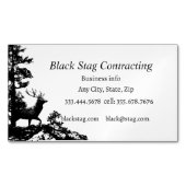 黒いスタッグの手利業者 マグネット名刺 (正面)