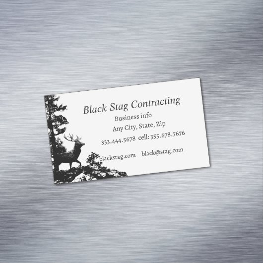 黒いスタッグの手利業者 マグネット名刺 (インサイチュ)