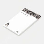 黒いスチレットとフローラ渦巻き ポストイット (アングル)