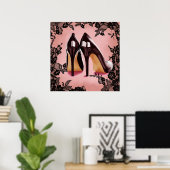 黒いスティレットとレース ポスター (ホームオフィス)