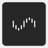 黒いステッカーに白いロゴを貼り付ける スクエアシール (正面)