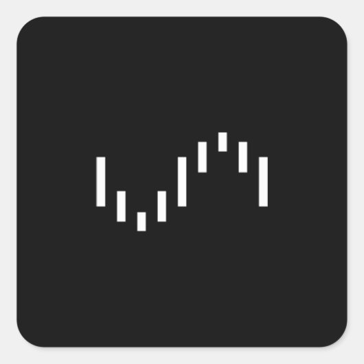 黒いステッカーに白いロゴを貼り付ける スクエアシール (正面)