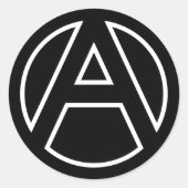 黒いステッカー丸文字A ラウンドシール (正面)