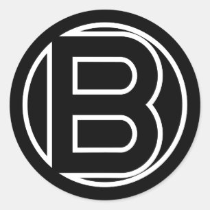 黒いステッカー丸文字B ラウンドシール