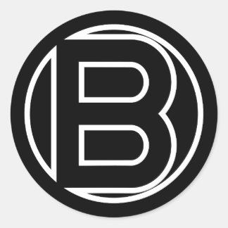 黒いステッカー丸文字B ラウンドシール