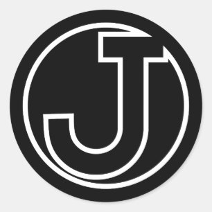黒いステッカー丸文字J ラウンドシール