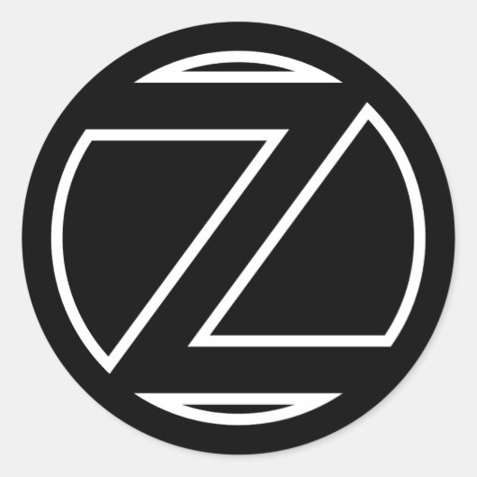 黒いステッカー丸文字Z ラウンドシール (正面)