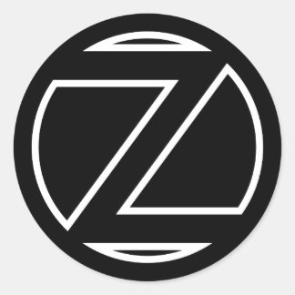 黒いステッカー丸文字Z ラウンドシール