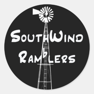 黒いステッカー白い水平文字 ラウンドシール