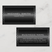 黒いステンレス鋼のモダンな金属のボーダー 名刺 (正面/裏面)
