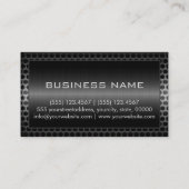 黒いステンレス鋼のモダンな金属のボーダー 名刺 (裏面)