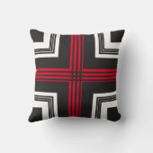 黒いストライプのジオメトリックコーナー – カスタム クッション (裏面)