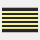 黒いストライプパターンカスタム背景 ラッピングペーパーシート (正面3)