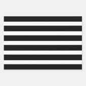 黒いストライプパターンカスタム背景 ラッピングペーパーシート (正面)