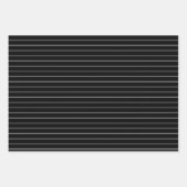 黒いストライプパーティーまたはクリスマスの薄い白い ラッピングペーパーシート (正面2)