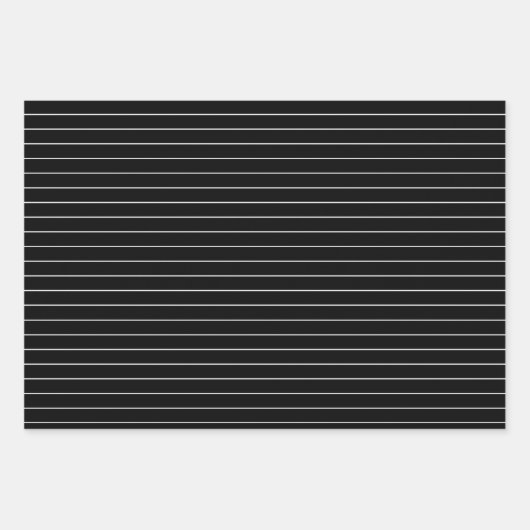 黒いストライプパーティーまたはクリスマスの薄い白い ラッピングペーパーシート (正面)