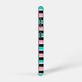 黒いストライプピンクと青の SAMSUNG GALAXYケース (右側面)