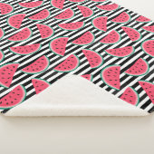 黒いストライプ及び白いパターンの甘いスイカ シェルパブランケット (3/4)