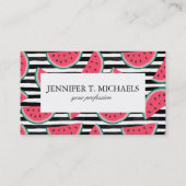 黒いストライプ及び白いパターンの甘いスイカ 名刺 (正面)