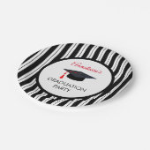 黒いストライプ線とキャップ ペーパープレート (アングル)